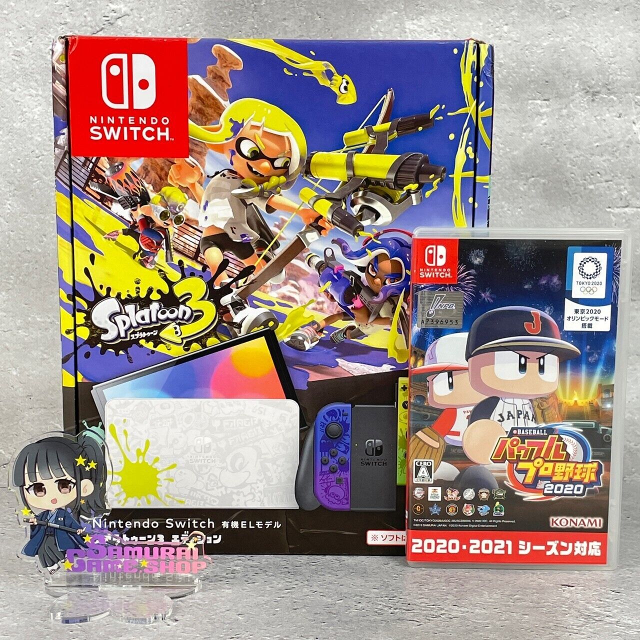Nintendo Switch OLED Model Splatoon 3 Edition Console with Japanese BaseBallGame