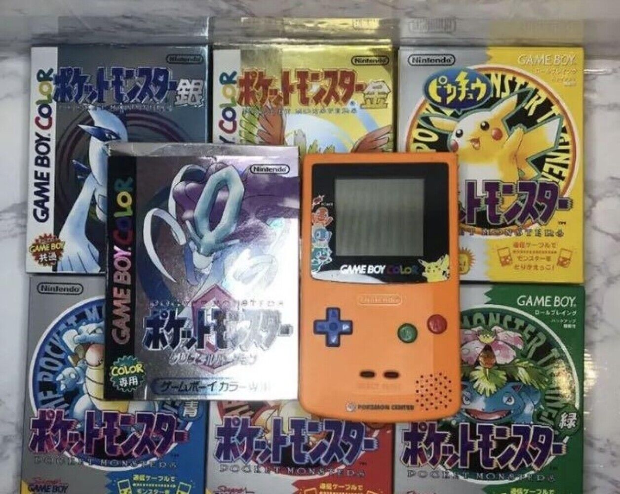 Nintendo Gameboy Color Console Pokemon Center 3rd Anniversary Edition & 7 Games