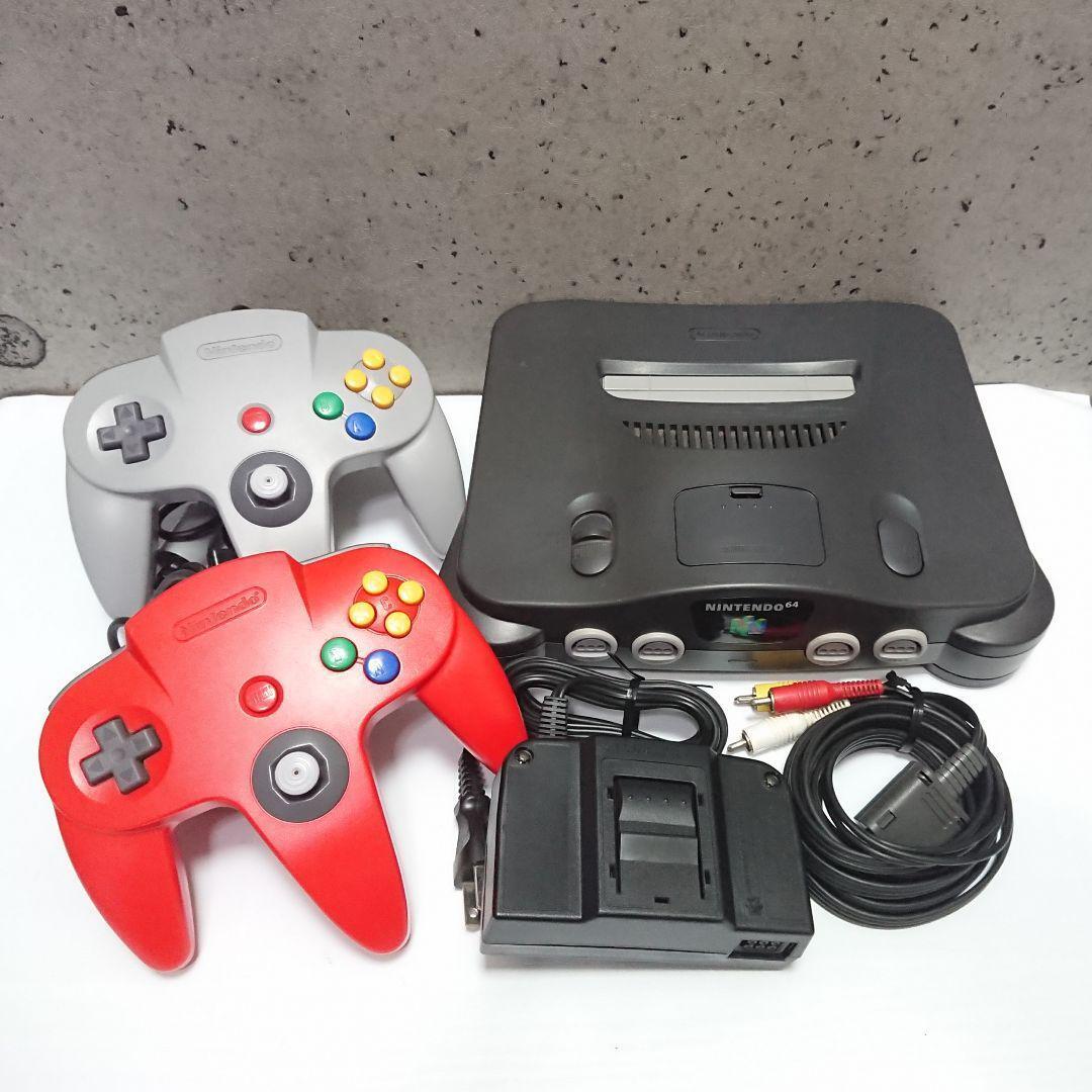 Nintendo 64 N64 Black Console with OEM Controller and Cable set Japanese Edition