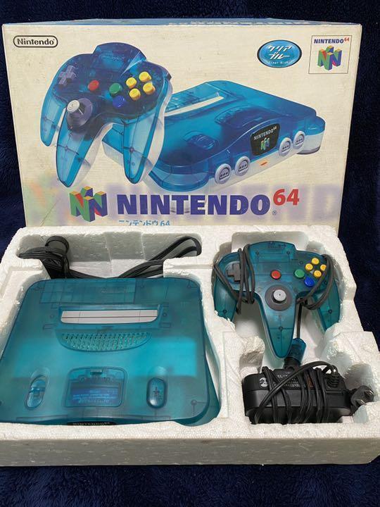 Nintendo 64 N64 Clear Blue Clear Red Console with Choice Controller and Cables