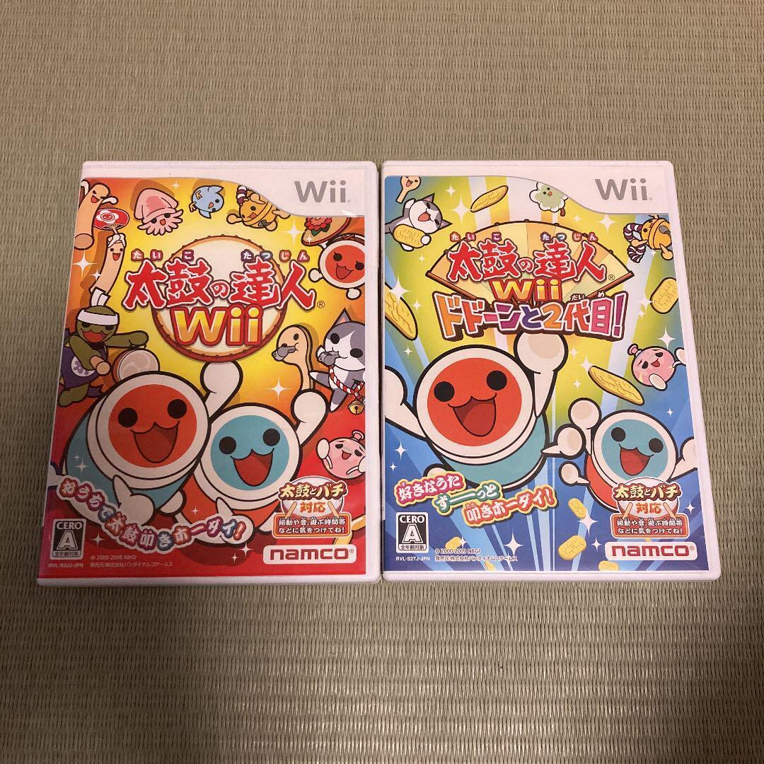 Taiko no Tatsujin 1 and 2 Daime Set of 2 Type Nintendo Wii Japanese Song Edition