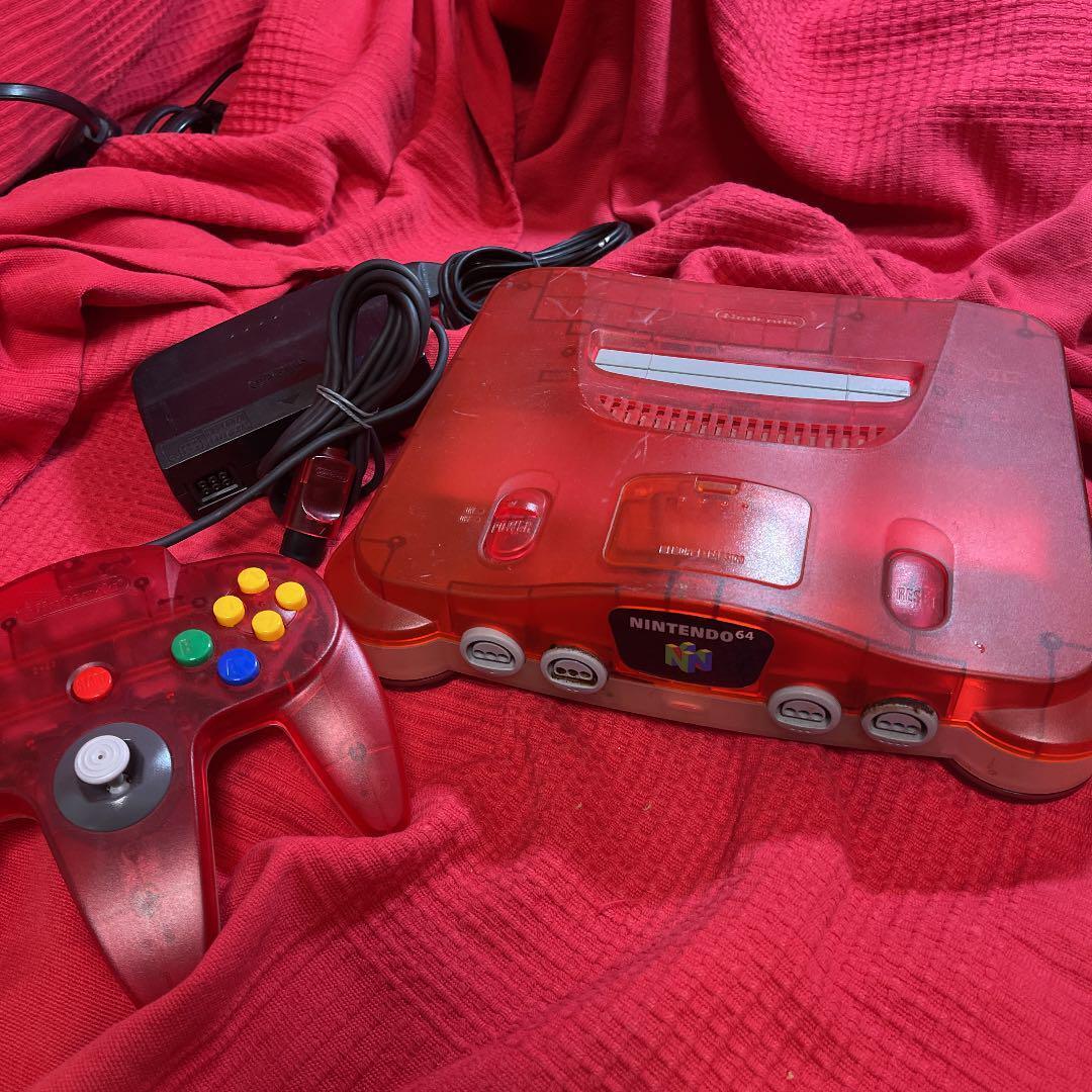 Nintendo 64 N64 Clear Blue Clear Red Console with Choice Controller and Cables